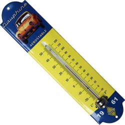 Thermomètre émaillé, bombé hauteur 30cm : RENAULT DAUPHINE