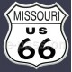 Plaque publicitaire relief 30 x 30 cm route US 66 Missouri.