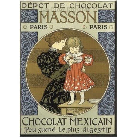  Plaque publicitaire plate 15 x 21 cm Chocolat Masson.