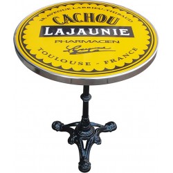 décoration int/extérieure  : table bistrot émaillée relief diamètre 60 cm : Cachou Lajaunie