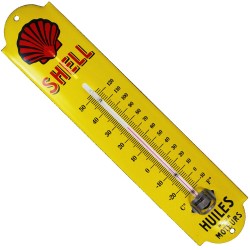 Thermomètre émaillé bombé hauteur 30cm : SHELL