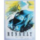 plaque métal publicitaire 26x34cm plate en relief  : Renault 4 CV.