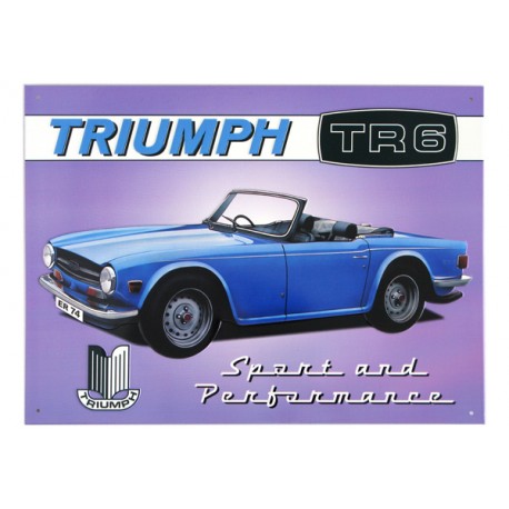 plaque publicitaire 30x40cm plate en relief : Triumph TR6.