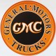 Plaque métal publicitaire diamètre 30 cm plate : GMC GENERAL MOTORS TRUCKS.