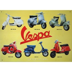 Plaque métal publicitaire 30x40cm plate en relief  :  VESPA 1948-1986.