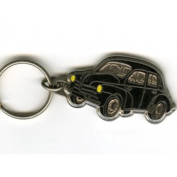 Porte-clés émaillé chromé Dauphine noire.