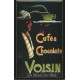 Plaque métal publicitaire 20x30cm bombée en relief :  Cafés Chocolats VOISIN.