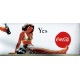 Plaque métal publicitaire 15x30cm plate : YES Coca-Cola.