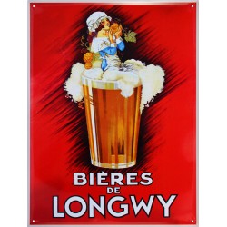 Plaque métal publicitaire 30x40cm plate  : Bières de Longwy