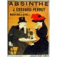 Plaque métal  publicitaire plate  30x40cm plate :  Absinthe J. ÉDOUARD PERNOT.