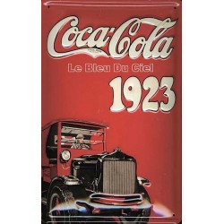 Plaque métal publicitaire 20x30cm bombée en relief : COCA-COLA 1923.