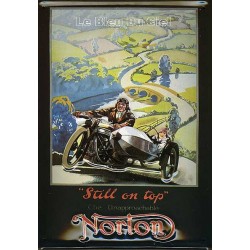 Plaque métal publicitaire 20x30cm bombée en relief : NORTON "Still on Top"