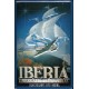 Plaque  métal publicitaire 20x30cm bombée en relief :  IBERIA.