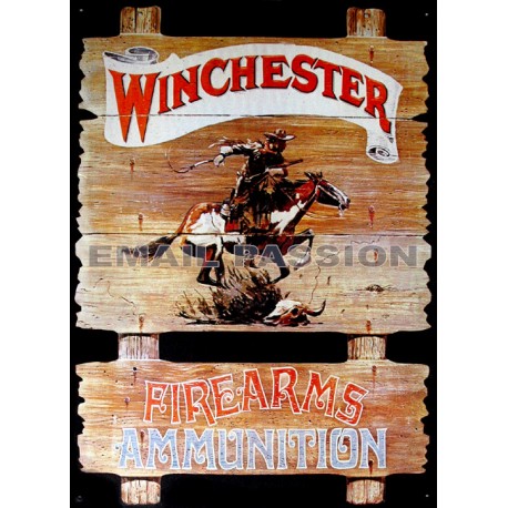 Plaque métal publicitaire 30x40cm plate : WINCHESTER FIREARMS.