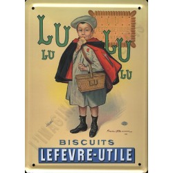 Plaque métal publicitaire 15x21cm plate : Biscuits LU.