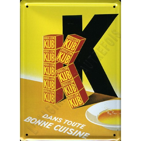 Plaque métal publicitaire 15x21cm plate : Bouillon KUB.