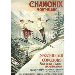 Plaque métal publicitaire 15x21cm plate : Chamonix Mont-Blanc