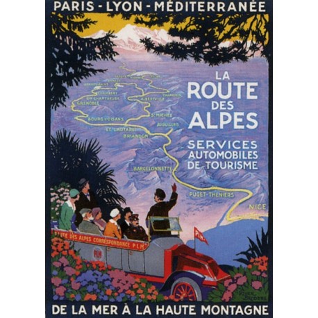 Plaque métal publicitaire 15x21cm plate : La Route des Alpes.