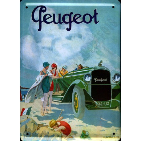 plaque métal publicitaire plate  15 x 21cm :  Automobile PEUGEOT.