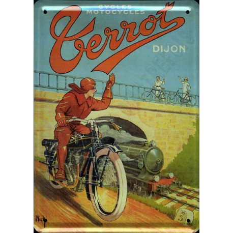 plaque métal publicitaire plate  15 x 21cm : Cycles et Motocycles TERROT.