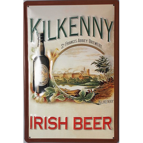 Plaque métal publicitaire 20x30cm bombée en relief  : KILKENNY  IRISH BEER.
