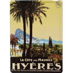 Plaque métal publicitaire 15x21cm  Bombée : Hyères La Côte des Maures