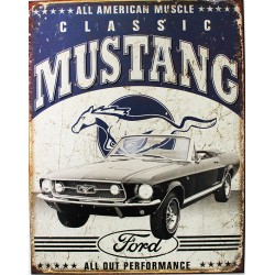 Plaque métal publicitaire 30 x 40 cm : Ford Mustang.