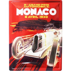 Plaque métal publicitaire 30 x 40 cm : Monaco Grand Prix 1930