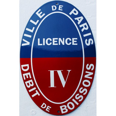 Plaque émaillée Licence 4 PARIS - 20x30cm (décoration)