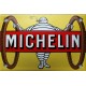 Plaque émaillée, bombée, Michelin trace la Route de 10x15cm