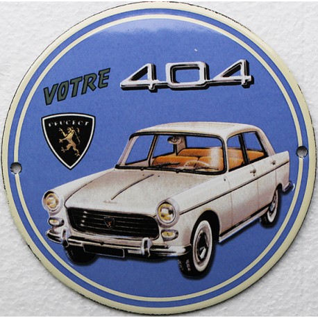 plaque émaillée : Peugeot 404.