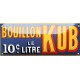 Plaque émaillée : Bouillon KUB