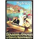 Plaque métal publicitaire 15x20cm bombée :  Monaco Canots Automobiles