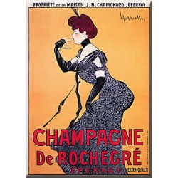 Plaque métal publicitaire 15x20cm plate : Champagne de Rochegre