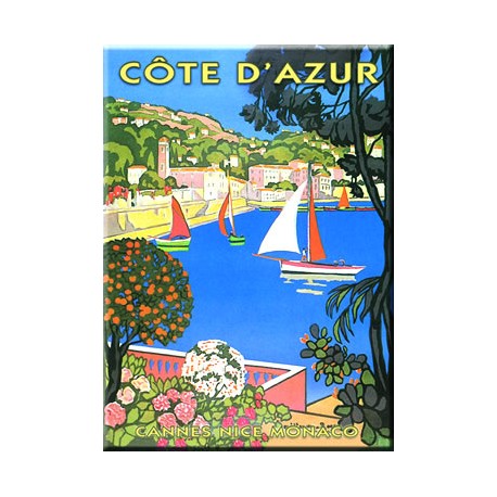 Plaque métal publicitaire 15x20cm plate :  COTE D'AZUR