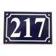 Numéro de rue  émaillé 10 x 15 cm bleu - Numero 217
