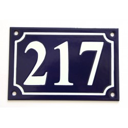 Numéro de rue  émaillé 10 x 15 cm bleu - Numero 217