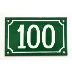 Numéro de rue  émaillé 10 x 16 cm vert - Numero 100