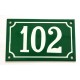 Numéro de rue  émaillé 10 x 16 cm vert - Numero 102