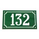 Numéro de rue  émaillé 10 x 18 cm vert - Numero 132