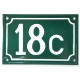 Numéro de rue  émaillé 10 x 15 cm vert - Numero 18c