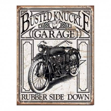 Plaque métal publicitaire 30x40cm plate : Busted Knuckle Garage