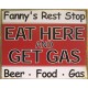 Plaque métal publicitaire 30x38cm plate : FANNY'S REST STOP