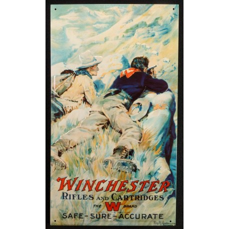 Plaque métal publicitaire 30x40cm plate : Winchester erifles and Cartridges