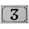 Numéro de rue  émaillé 10 x 15 cm blanc - Numero 3