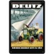Plaque métal publicitaire 20x30cm bombée en relief  : Tracteur DEUTZ