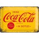 plaque métal publicitaire 20x30cm bombée en relief : Drink Coca-Cola in bottles