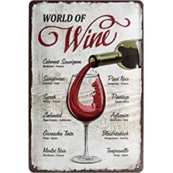 plaque métal publicitaire 20x30cm bombée en relief : World of Wine