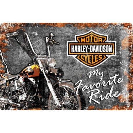 plaque métal publicitaire 20x30cm bombée en relief :  HARLEY-DAVIDSON My Favorite Ride