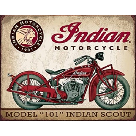 Plaque métal publicitaire 30x40cm plate : INDIAN SCOUT MODEL 101